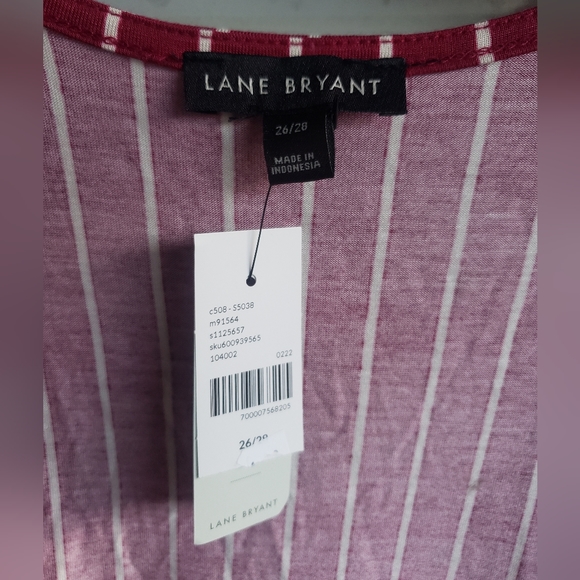 New! Plus Size 26 28 4x Lane Bryant Pink Striped 💗 knit top wrap womens - Picture 4 of 7